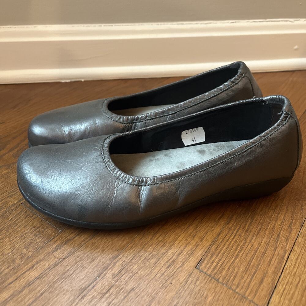 Naot Women’s Taupo Ballet Flats 41 Slip On Gray Leather Casual Comfort